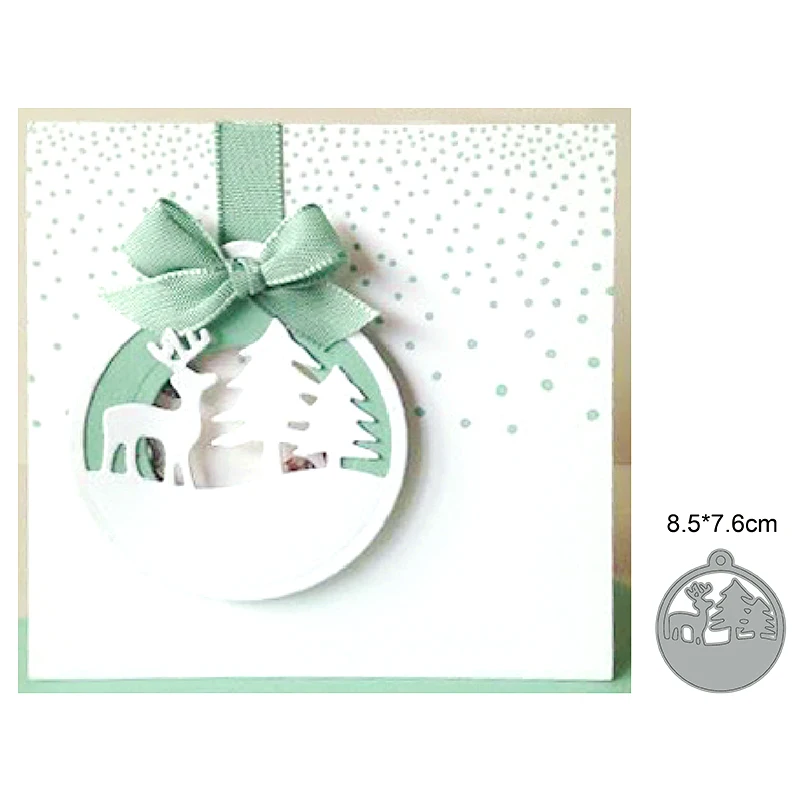 

Metal Cutting Dies Christmas Deer Circle Pendant For DIY Scrapbooking Album Embossing Paper Cards Decorative Crafts