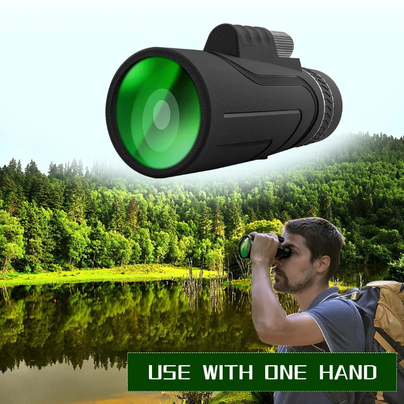 

Монокулярный телескоп с дистанционным управлением, мощный Монокуляр 12 х50 HD со штативом и зажимом для сотового телефона, для кемпинга, наблюдения за птицами, охоты