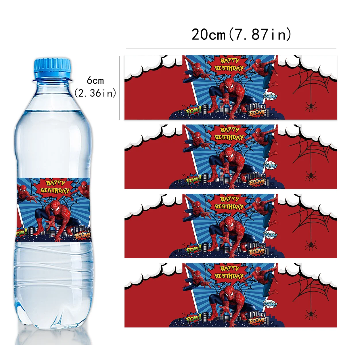 

Человек-паук, этикетка для бутылки с водой, наклейки, украшение для дня рождения, детский душ, вечерние принадлежности, Мстительский супергерой, наклейка, подарочная игрушка