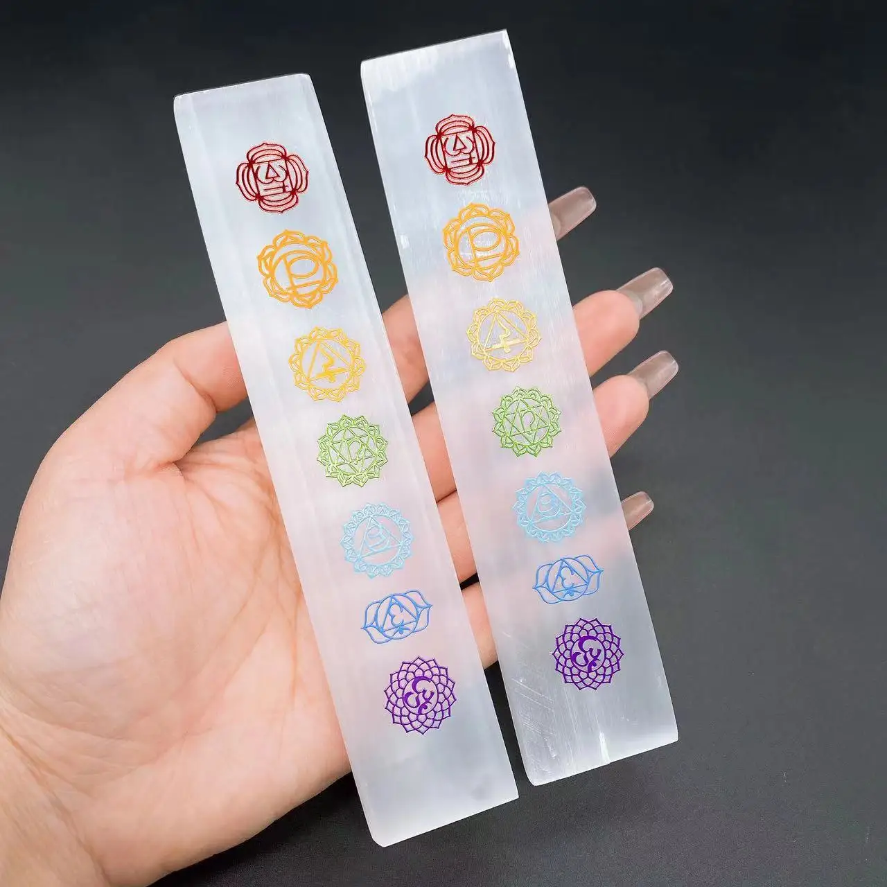 Природная селенитная пластина 15 см фотозарядка искусственный кристалл