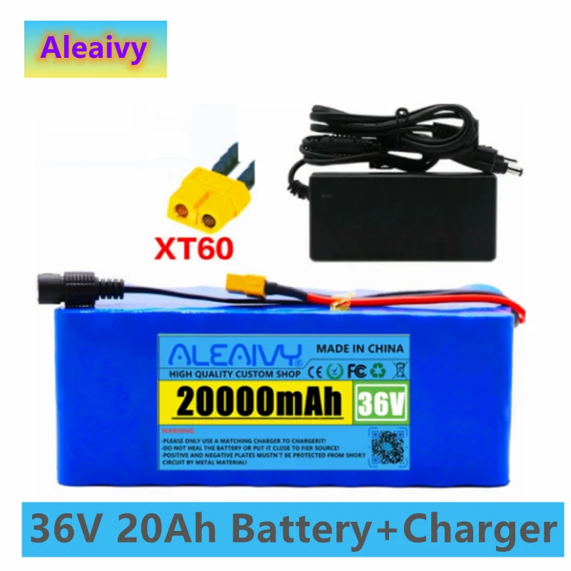 

Аккумулятор для электрического велосипеда 36V10s4p, 20 А ч, встроенный аккумулятор 20 А, литиевая батарея BMS, 36 В, 2 А, зарядное устройство 42 в + XT60