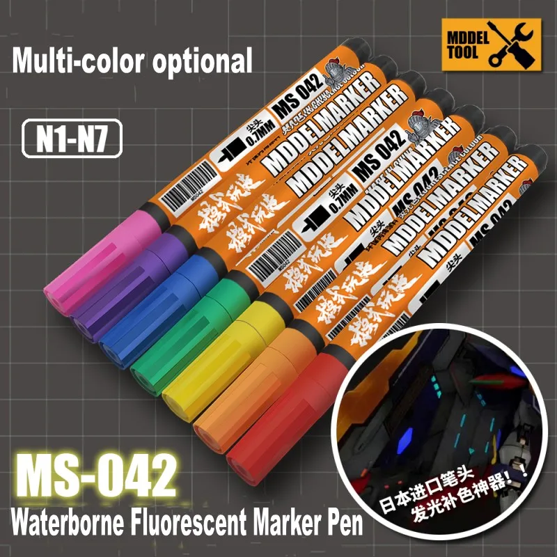 Фото Флуоресцентный маркер MS042 для красок многоцветный сборки деталей гундама |