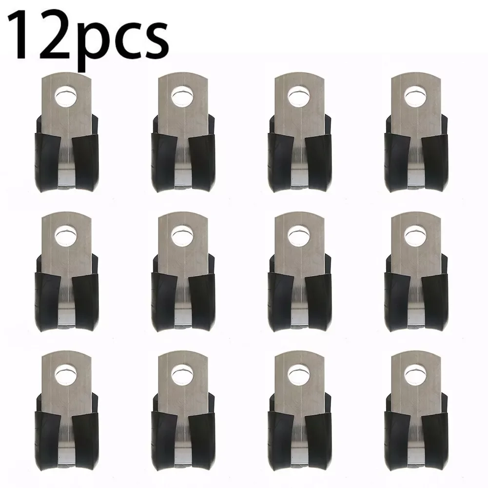 

12Pcs Wiring Hose Clamp Rubber Lined P Clips 5mm Brake Pipe Clips Rubber Lined P Clips 5/16\" (5mm) Lines Pack Of 12 Fit 5/