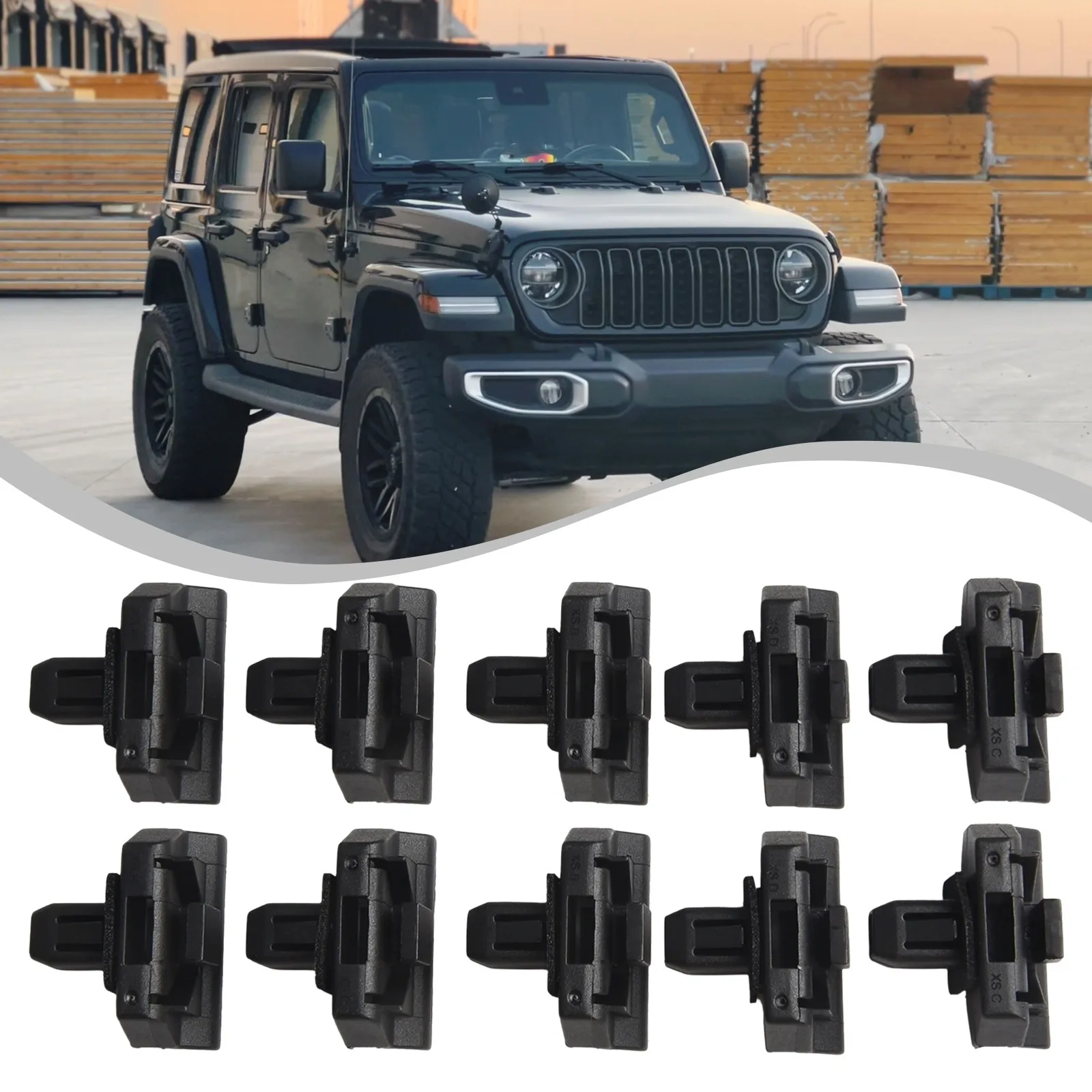 

10 шт., клипсы для переднего крыла автомобиля 5189180-AA для Jeep Wrangler для Commander 2006-10, нейлоновый зажим