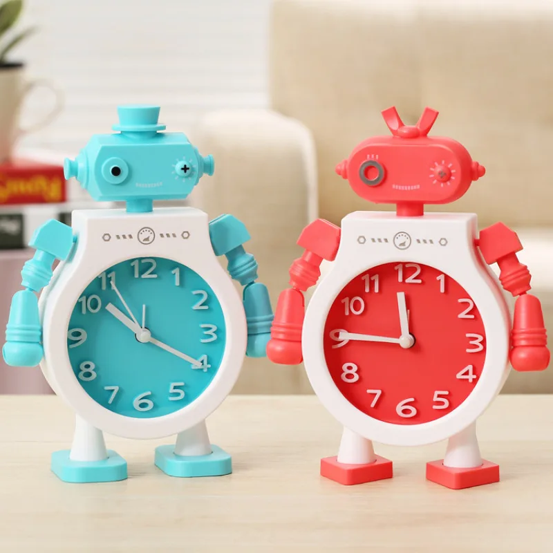 

Creative Couple Robot Alarm Clock Student Bedroom Cartoon Clock Personality Desk Clock