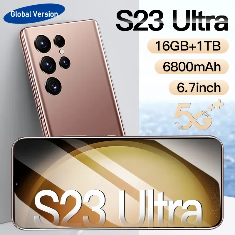 

New Smartphone S23 Ultra 5g Original Phones 6.7inch HD Phones Smartphones 6800mAh Cell Phone 16G+1TB Mobile Phones Free Shipping