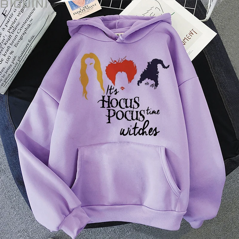 

2023 New Winter Fashion Y2k Sweatshirt Hocus Pocus Koop Streetwear Hoodie Sudadera Harajuku Aesthetic Purple Tops Hoodies Women