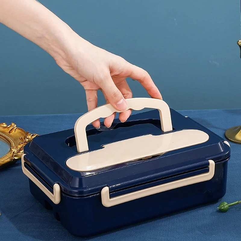 

Lunch box Portable food heater with spoon and chopsticks, suitable for 220V household and 12V/24V car/truck, EU plug