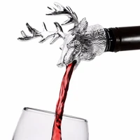 zinc alloy deer stag head wine pourer unique wine bottle stoppers wine aerators wine stopper bartender tool wine accessories