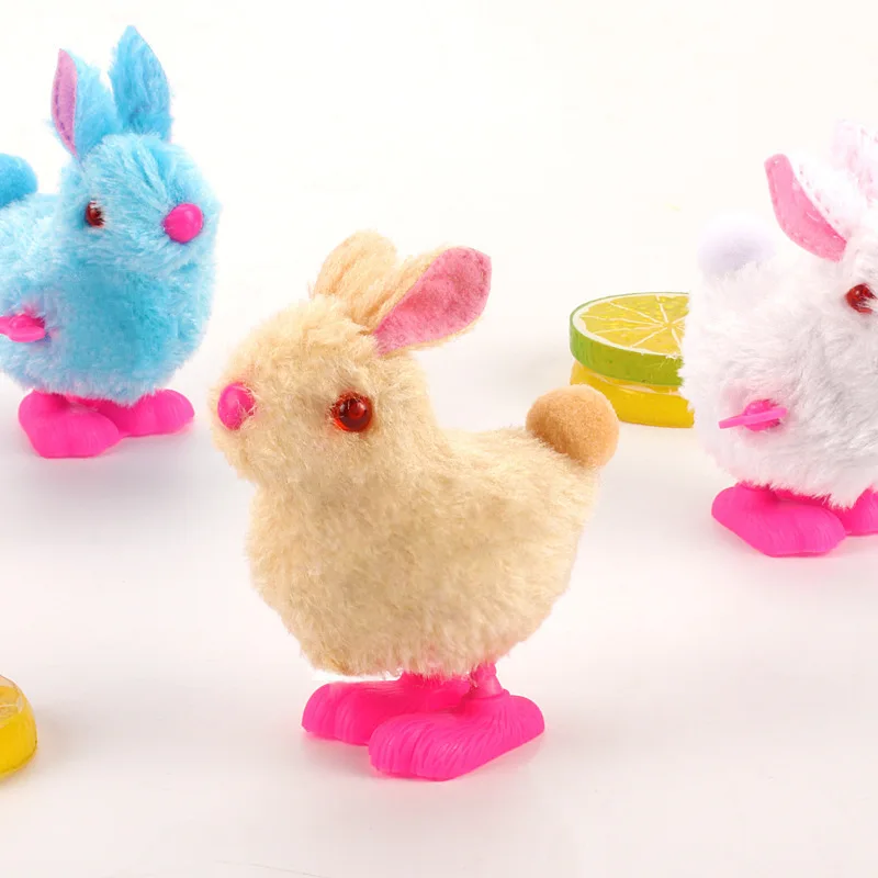 

1PCS Pet Cat Toys Jumping Walking Hopping Cartoon Plush Rabbit Clockwork Cat Interative Play Wind Up Toys Rabbit Kitten Delivers