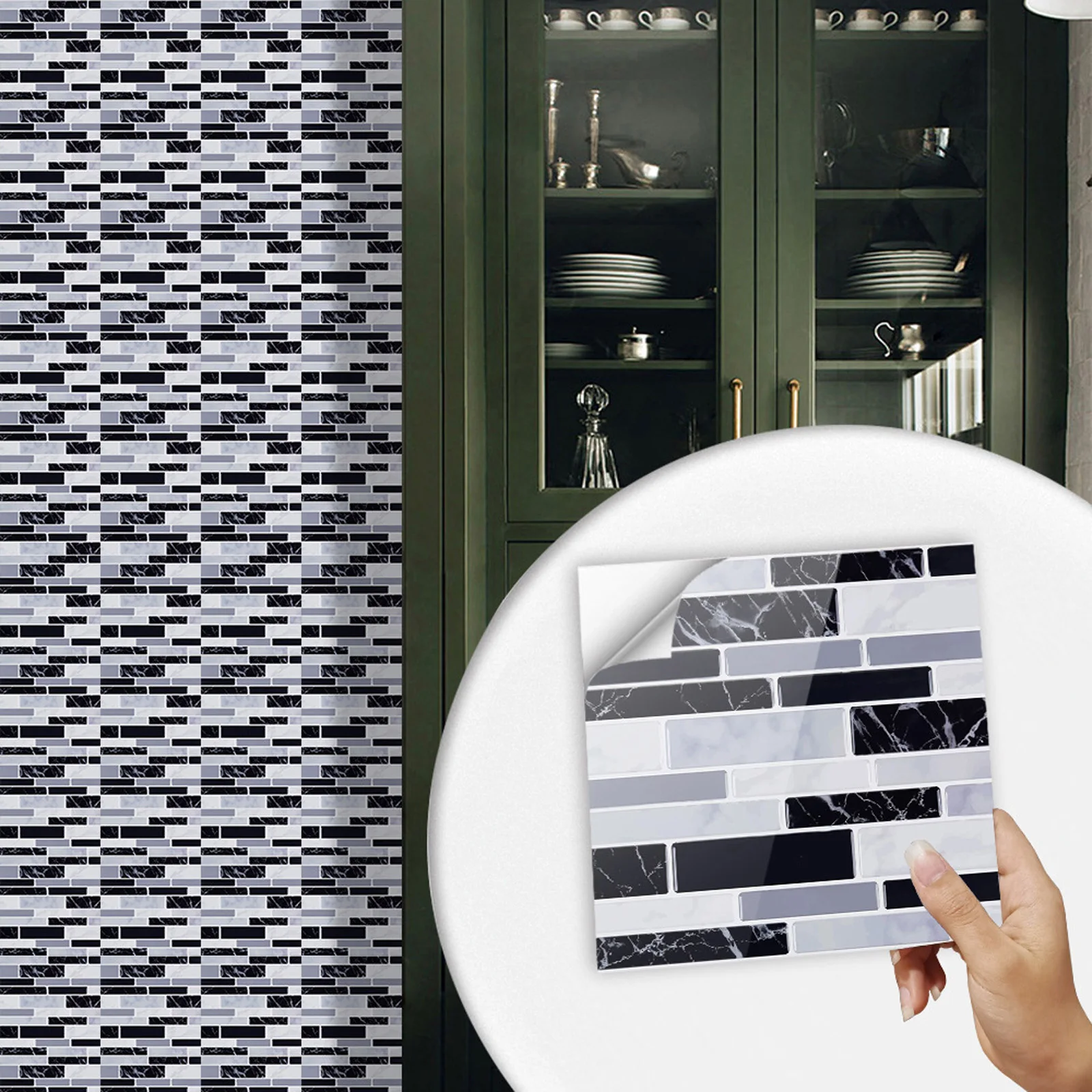 

Room Wall Decor Kitchen Island Bathroom Accessories Self Adhesive Steady Stickers Epoxy Adhesive Tile Sticker Wipe Stain 10pcs