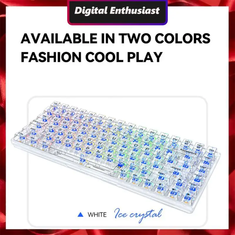 

Clear Characters Color Keyboard Transparent Key Cap Abs Keyboard Wired Delicate And Smooth Cool Keyboard Adjustment