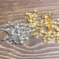 factory direct sales accessories iron flower receptacle bead base 6mm 1000pcs 8mm 500pcs flower receptacle nickel gold silver
