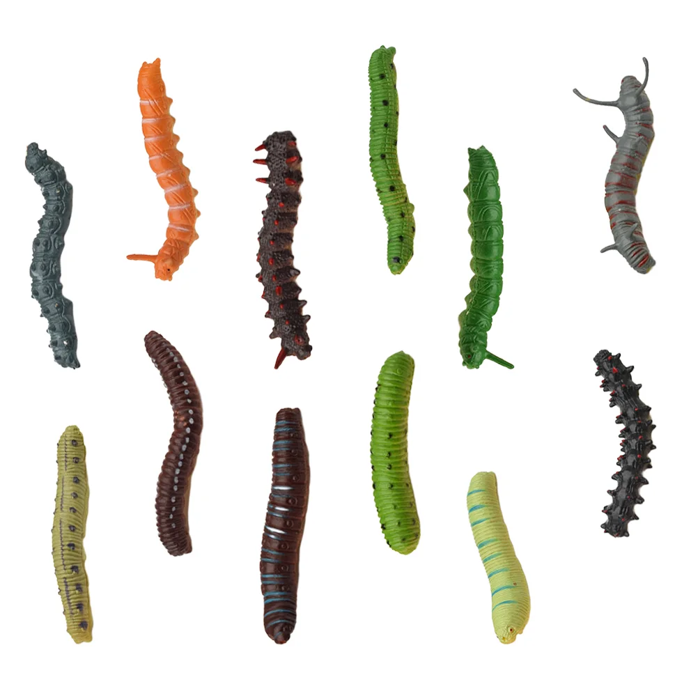 24 шт. искусственная гусеница на Хэллоуин детские игрушки фигурки животных