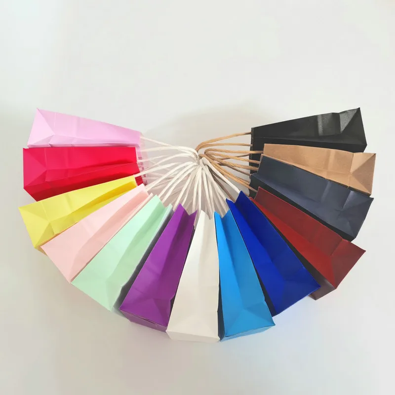 6/12 шт. маленькие пакеты из крафт-бумаги с ручками