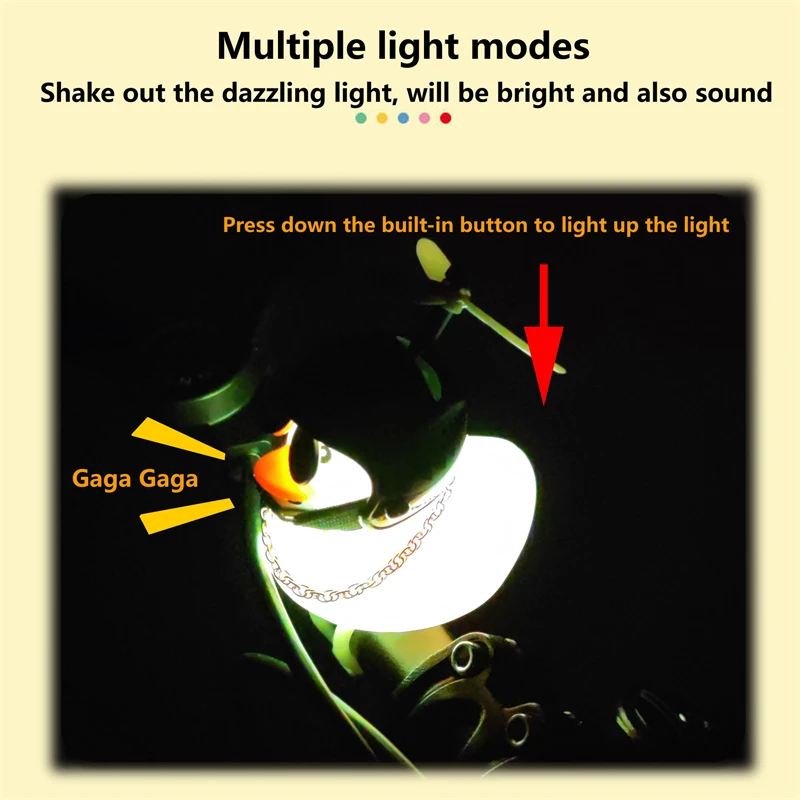 Small Yellow Duck Bike Bell With Helmet Motor Glowing Decoration Cycling Manual Horn Bicycle Accessories |