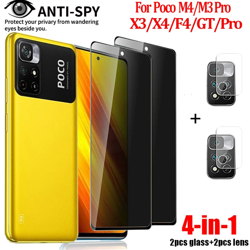 

Glass Poco M4 M3 Pro Privacy Screen Protector For Xiaomi Poco F4 GT X4 Pro 5G Anti-Spy Tempered Glass Poco F3 X3 Pro Front Film