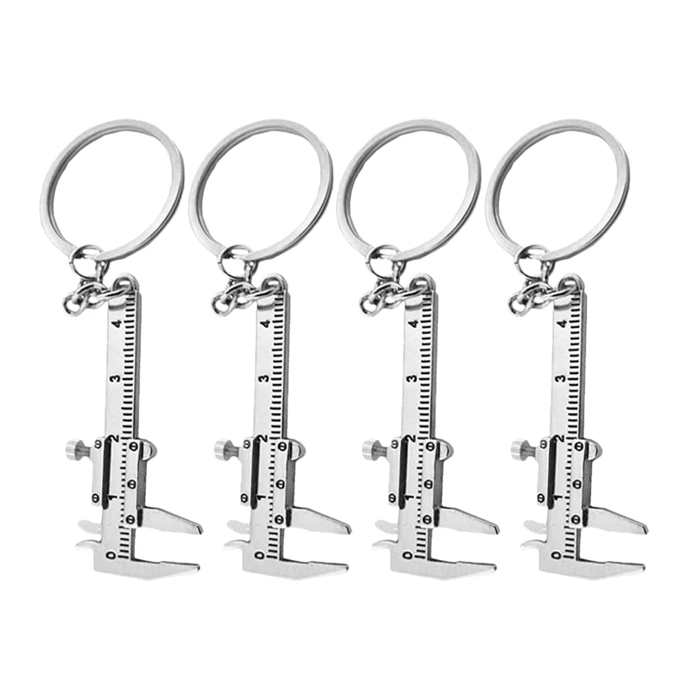 

4 шт., мини-штангенциркуль, брелок из сплава, настоящий штангенциркуль, брелок для ключей, портативные линейки, маленькие измерительные инструменты, подвесной брелок