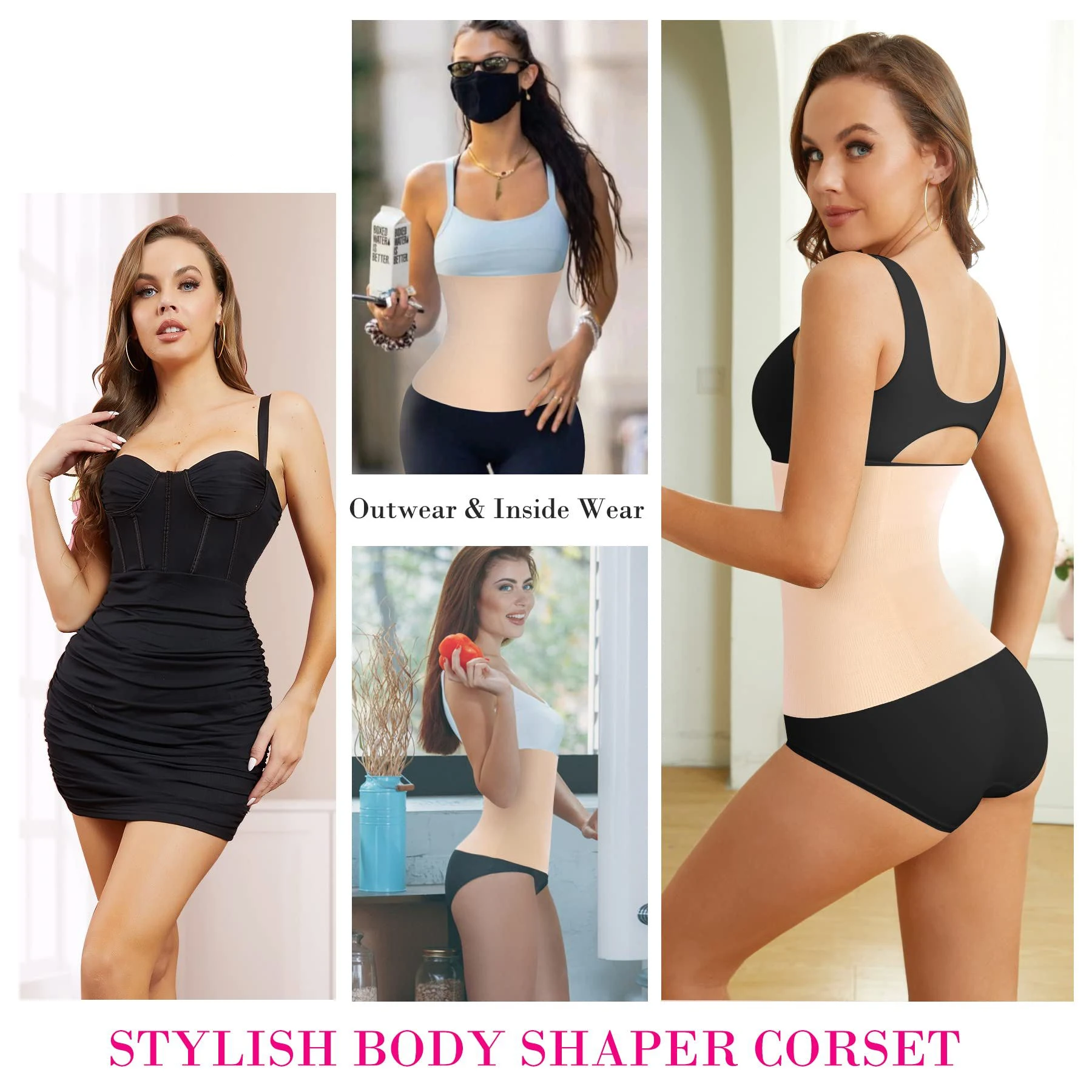 Waist Trainer Tummy Wrap Seamless Shapewear Belt Weight Loss Sport Workout Body Shaper Girdle Cincher Underbust Corset Garment
