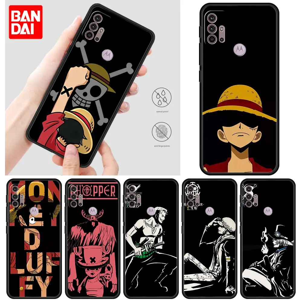 

Anime One Piece Zoro Luffy Case for Motorola Moto G30 G50 G60 G8 G9 G200 G31 G60s Power Plus Play Lite Capa Silicone Cover Black