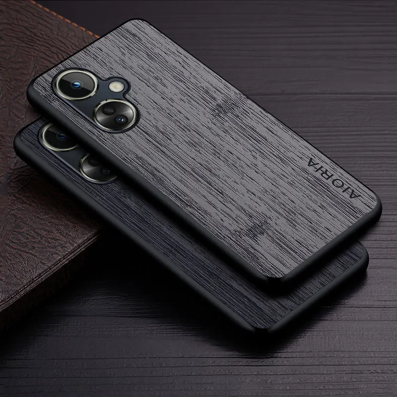 Case for Oneplus Nord CE 3 2 2T Lite N10 N20 SE N100 N200 5G funda bamboo wood pattern Leather cover Luxury coque phone case
