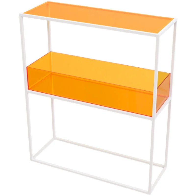 

Simple Wrought Iron Acrylic Porch Rack Multi-Layer Partition Living Sundries Storage Rack Free Installation