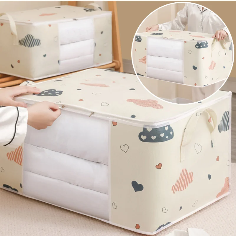 

Quilt Clothes Storage Bag Big Capacity Duvet Blanket Sorting Bags Dustproof Clothes Organizer Sorting Bags Household Moving Bags