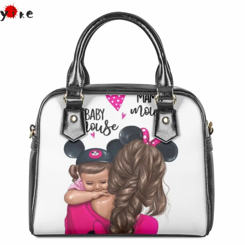 

Новинка 2023 года, сумки Yikeluo через плечо в горошек с принтом Super Mama Girls, розовые дорожные сумки, прочная сумка для покупок для женщин и девушек