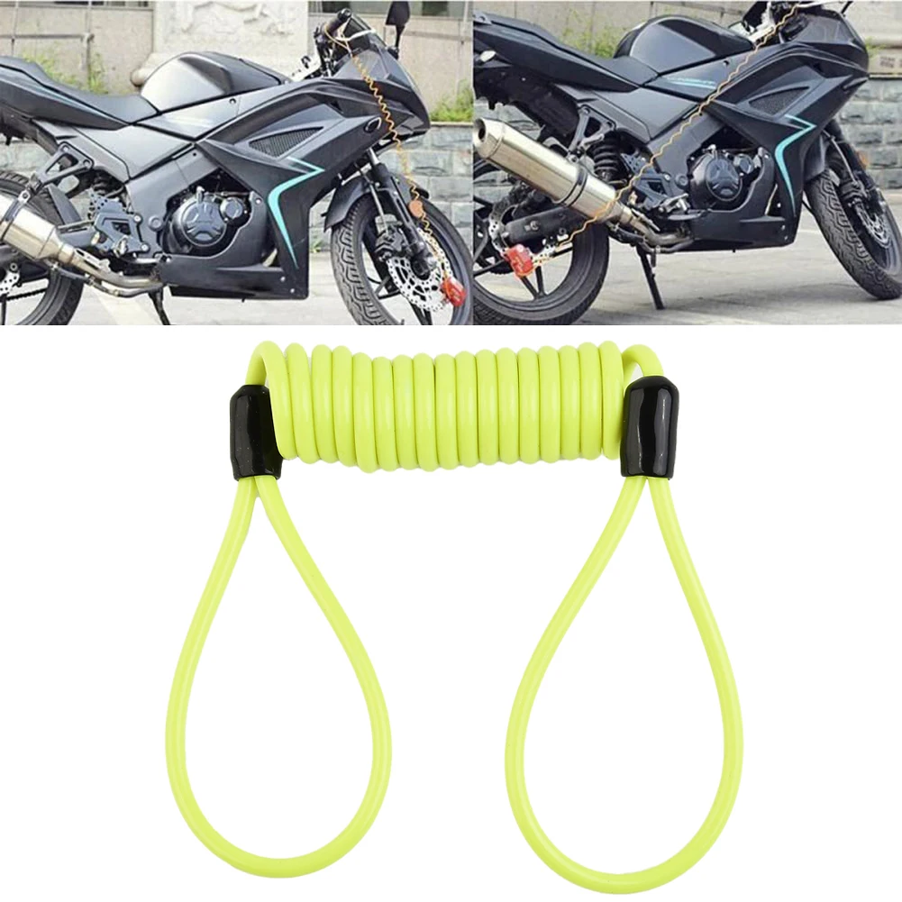 

1pc Motorcycle Disc Lock Reminder Minder Disk Cable Coil Motorbike Scooter Security 120cm Disc Alarm Lock Reminder Cable