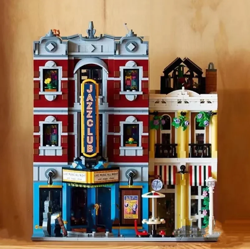 

2023 NEW Jazz Club Pizzeria Shop Compatible 10312 Streetview Model Building Blocks with Figures Toys Gift For Kids 2899PCS