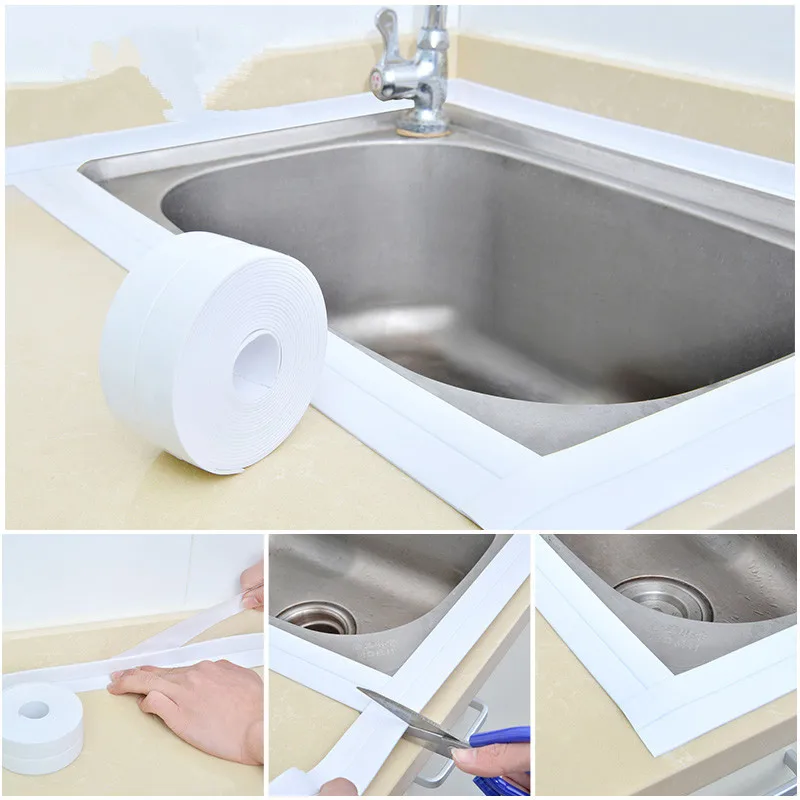 2021 New Bathroom Kitchen Shower Sink Bath Sealing Strip Tape Caulk Self Adhesive Waterproof Wall Sticker Edge | Дом и сад