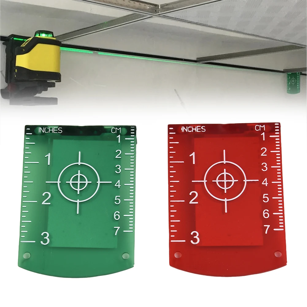 

Plastic Laser Level Target Board Red/Green Line Beam Distance Plate Magnetic Inch/cm Leveling Board Tool Measurer Accessory