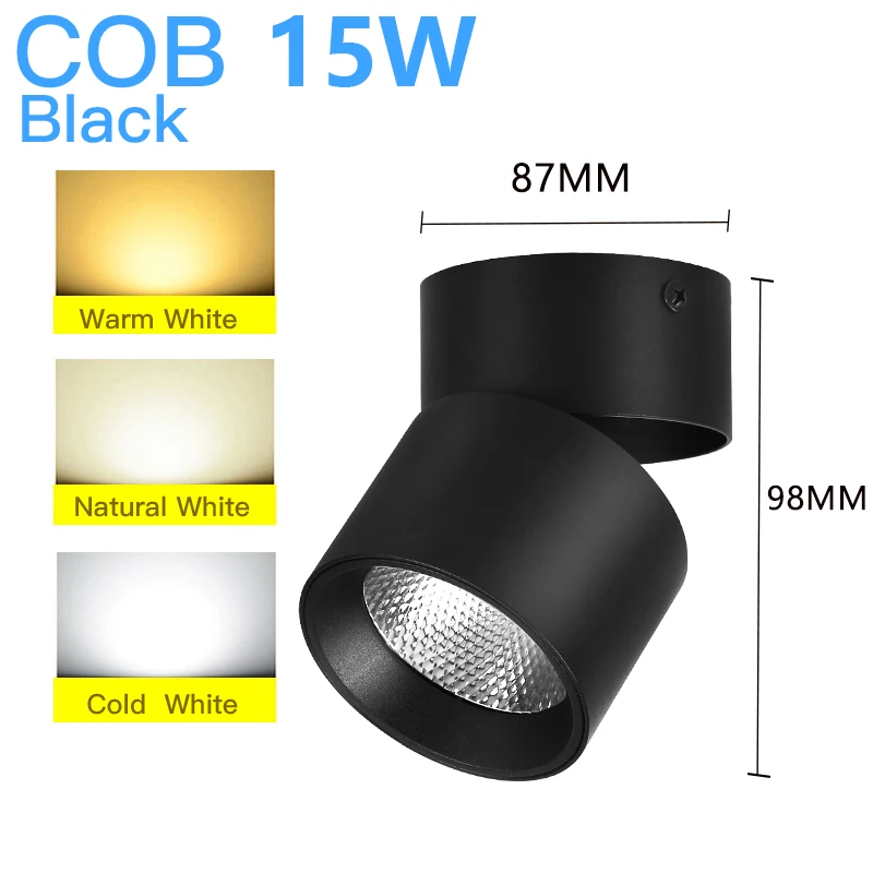 Светодиодный свет тотальной лампы потолок света 110-220V поверхность монтирована 3 цвета 7/10/ 15W для магазина главная кухня закрытая спальня