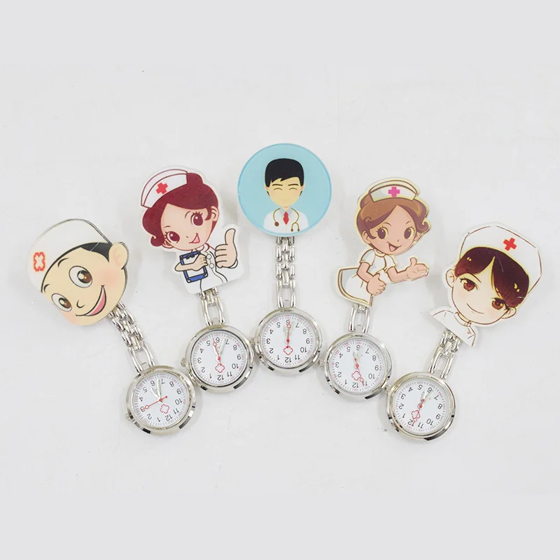 Wholesale clip type nurse watch, wall watch, cartoon, cute doctor's pocket watch, children's pocket stool watch chest table