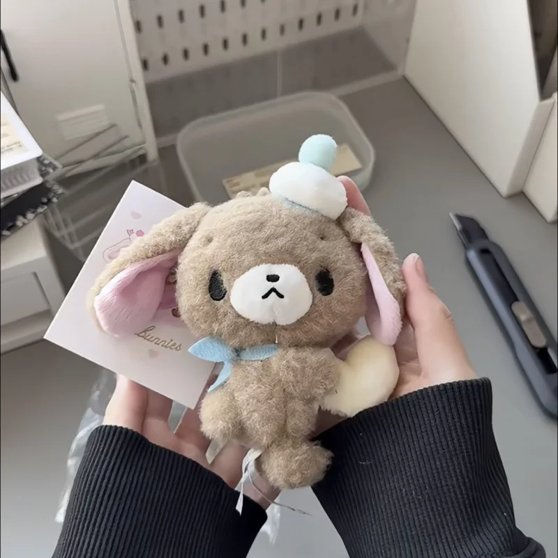 Фото Аниме Sugarbunnies талисман плюшевый брелок Shirousa Kurousa с сердечком брелок-цепочка брелок для ключей сумка кулон игрушка кукла подарок №4