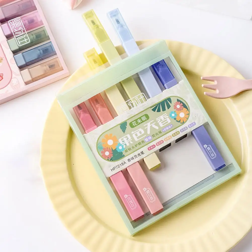 

6 шт., высококачественные ароматизированные яркие маркеры, легкий Φ, длительное время работы в школе