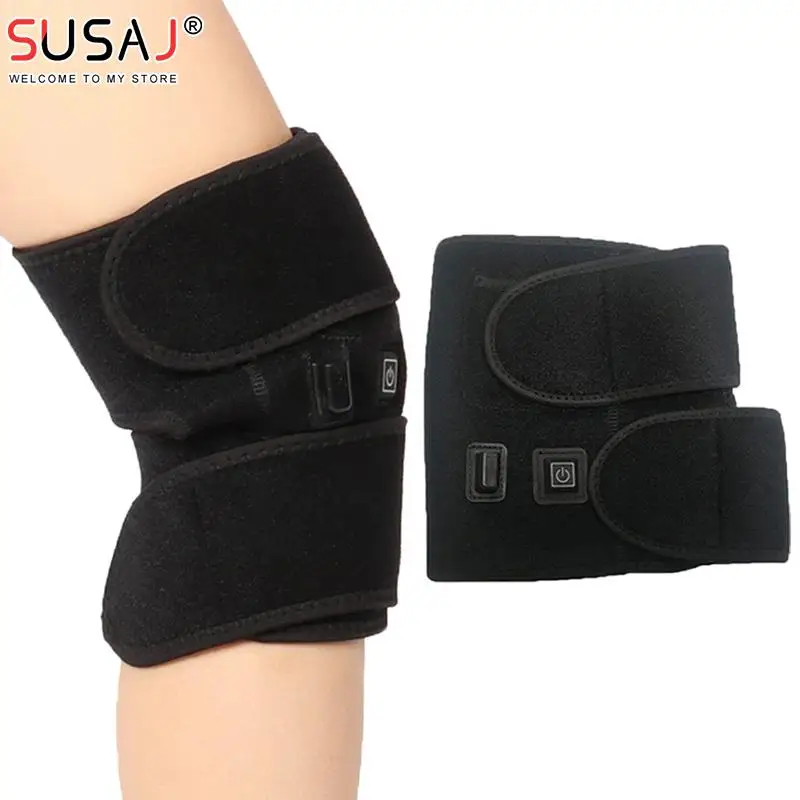 

1pc Electric Heating Relieve Knee Pads Pain Relief Support Brace Therapy Joint Injury Recovery Rehabilitation For Arthritis Leg