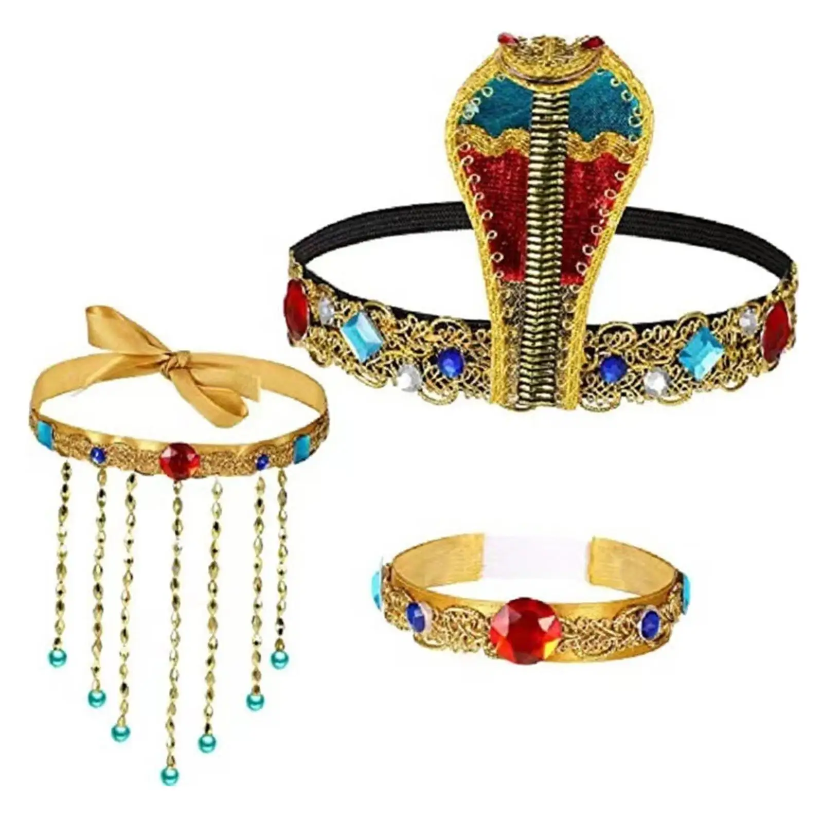 

1/3 Pcs Women's Egyptian Costume Egypt Queen Headdress Dress Up for Holidays Fancy Dress Cosplay Birthday Party Photo Props