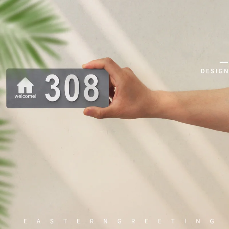 Номера для дома снаружи современные акриловые наклейки с цифрами простота