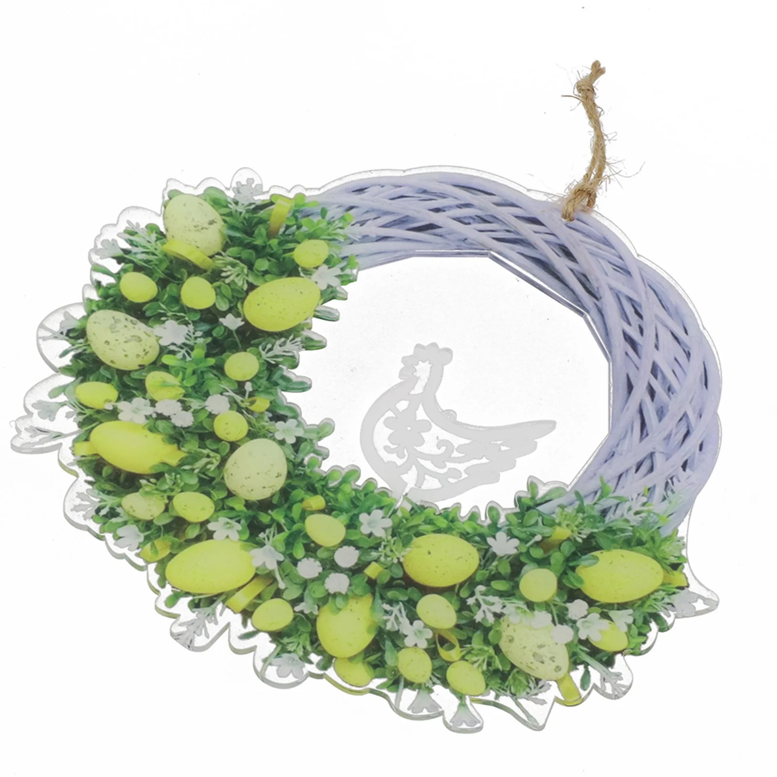 

Easter Flower Wreath Decoration Ring Hoop Hanging Artificial Flower Wreath DIY Holiday Party Bunny Garland Door Decoration