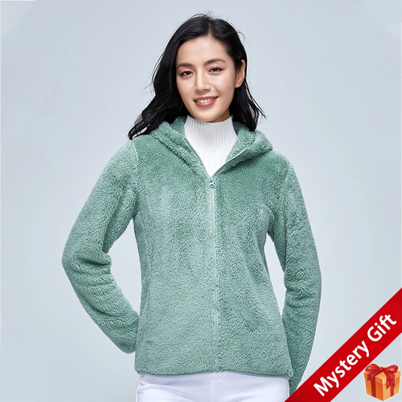 

Autumn Women's berber Fleece Hooded Jacket Winter Casual Fashion Warm Coat Long-sleeved Cardigan Outdoor Plus Fleece jackets