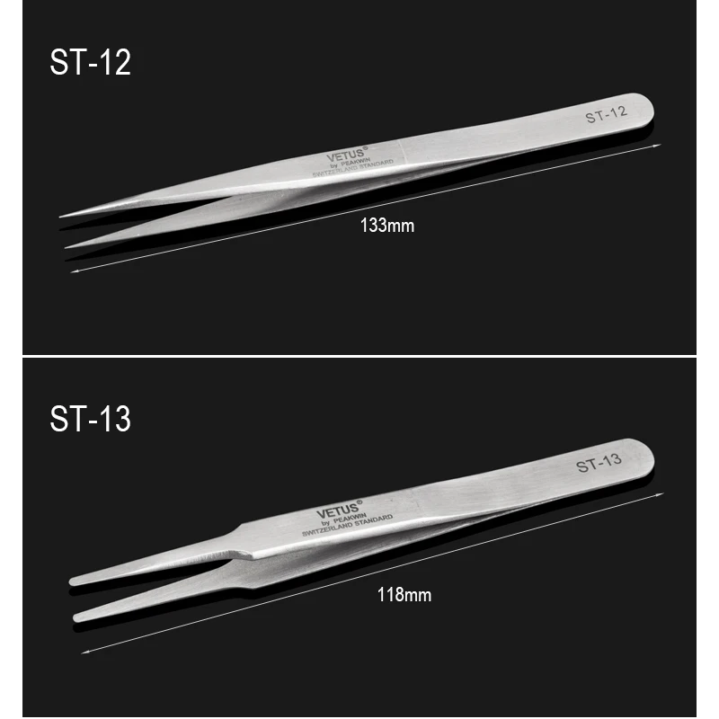 Набор из 8 инструментов для ремонта макияжа серии VETUS ST пинцет нержавеющей стали