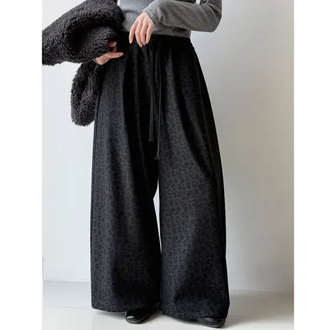 Женские шерхюре флисовые леопардовые брюки