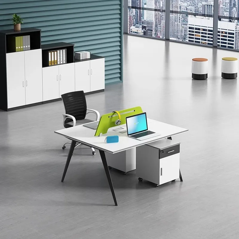 Фото Modulare Einfache Moderne 4-Personen-Bildschirmstation Rosenomöbel Teakholz Staff Finance Desk Für Den Home Office-Einsatz №4