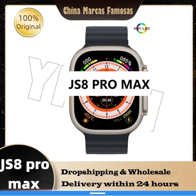 

New2023 JS8 Pro Max Ultra Smart Watch Men 49mm AMOLED Screen 2.1"; NFC Smartwatch Blood Pressure Fitness Watch PK H11 hello HK8