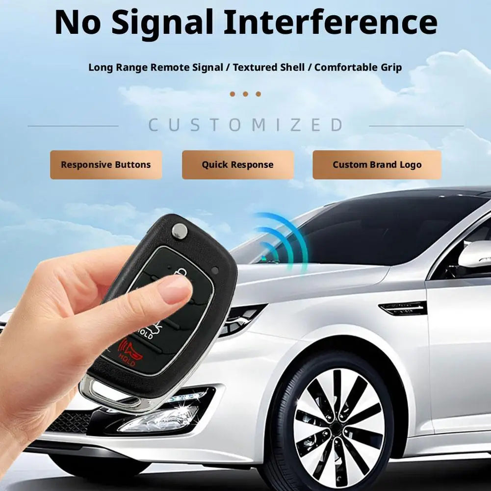 Фото 1 шт. Смарт-ключ для Hyundai HB20 2019-2022 с чипом 4A PCF7939MA, выкидной ключ-пульт HY14R, аксессуары для автомобиля №2