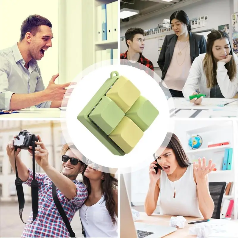 4-клавишный тестер вала игрушечный брелок на палец игрушка светящаяся