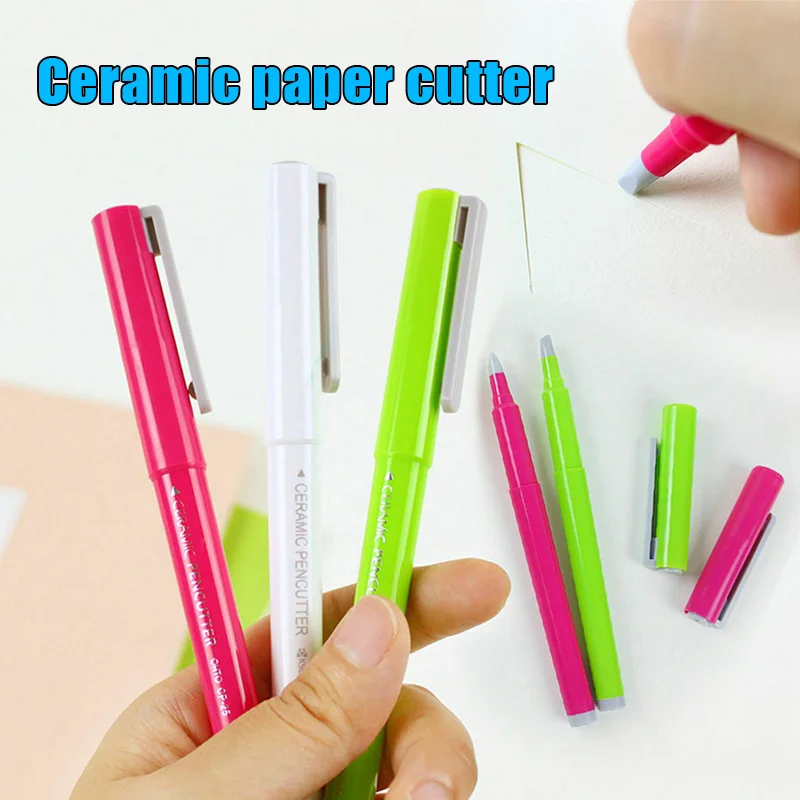 

Creative Paper Pen Knife Ceramic Paper Cutter Pen Cutter Utility Cutters for Crafts Notebook DIY Multifunctional Cutting Knives