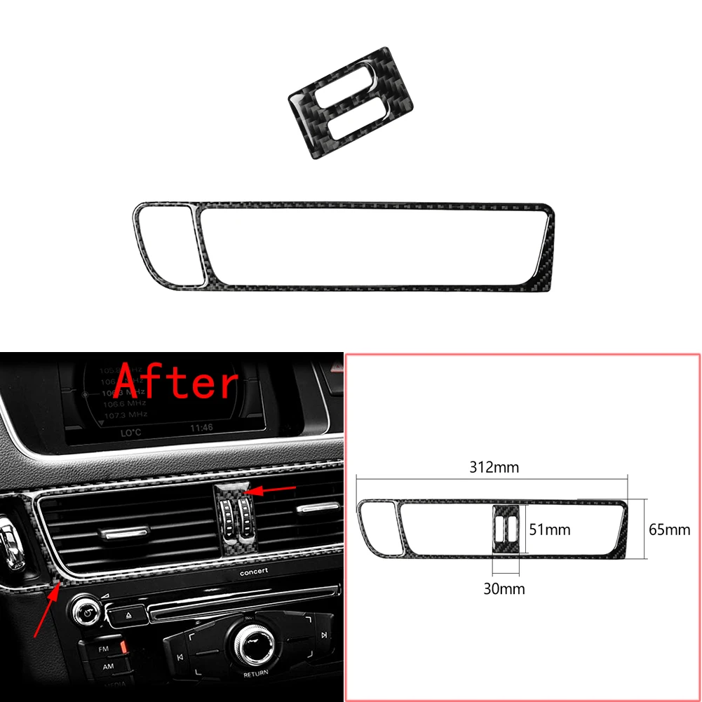 

Автомобильная консоль с левым приводом, 2 шт., Крышка вентиляционного отверстия кондиционера, комплект отделки рамы из углеродного волокна ...