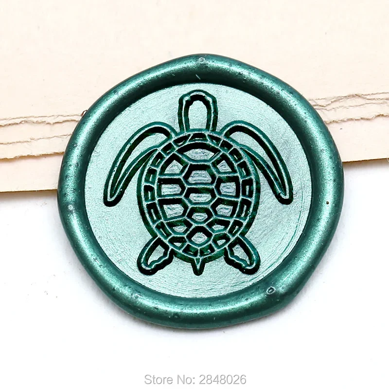 Фото Штамп с печатью морской черепахи, штамп с подводным океаном, набор штампов с сургучной печатью для вечеринки, свадебные приглашения, подарочная упаковка для вечеринки №1